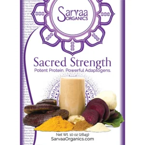 Sacred Strength plant protein powder with adaptogens