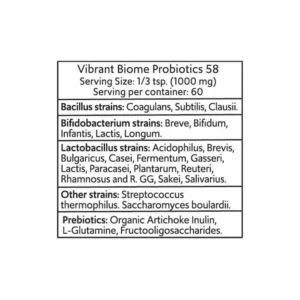 vibrant-biome-probiotics-58-nfp Vibrant Biome 58 58 billion CFU probiotic powder Information